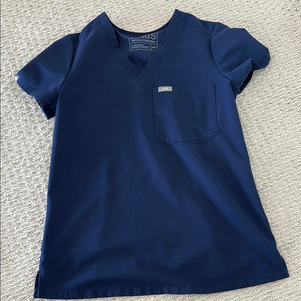 Figs scrub navy Blue Top